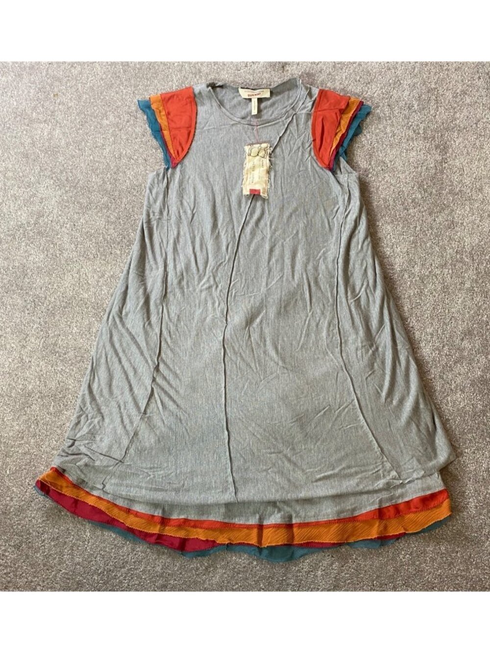 BCBG Max Azria Runway LE Spring/Summer 2008 Gray Dress Colorful Trim XS